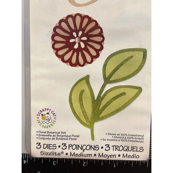 HTF Sizzix 557095 Floral Botanical SET Die CUTTER Embellishment BY SCRAPPY CAT - Picture 2 of 4